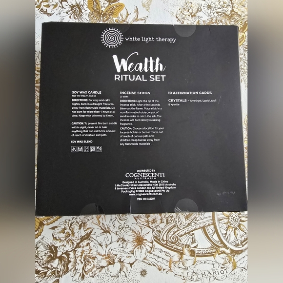 Wealth Ritual Set with Blood Orange & Lavender White Light Therapy Crystals - Picture 8 of 8